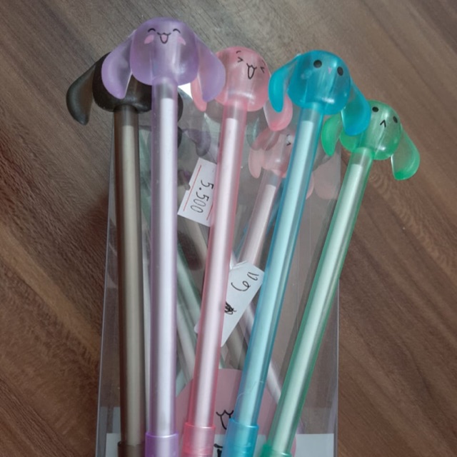 

Bolpoin fancy karakter gel pen kepala hewan telinga panjang