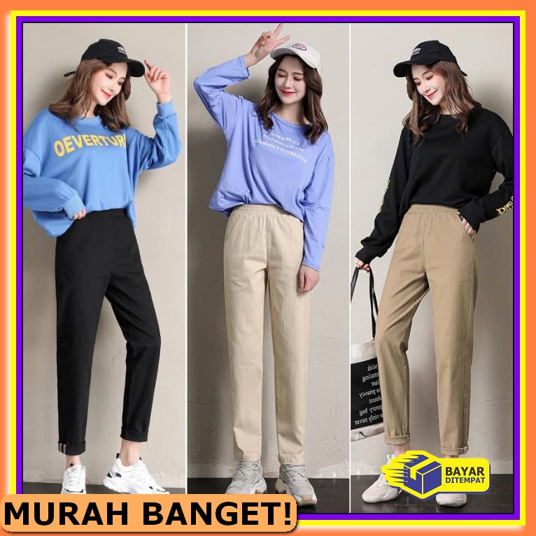 Celana Kain Cewek Fit Baggy Serra Pants Milano Premium Murah Yp2 DN294 Celana Fashion Wanita(Ada