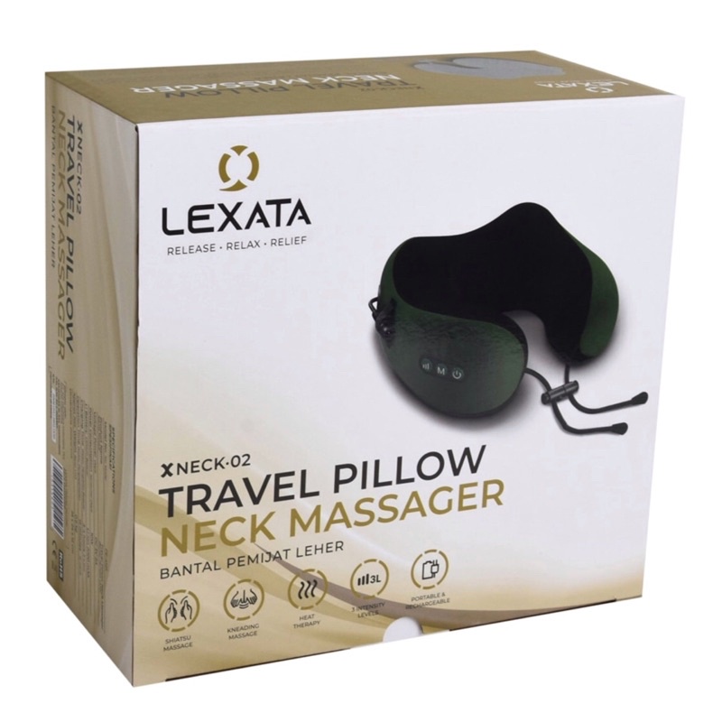 Lexata Neck Massage Electric Travel Pillow Bantal Pijat Leher