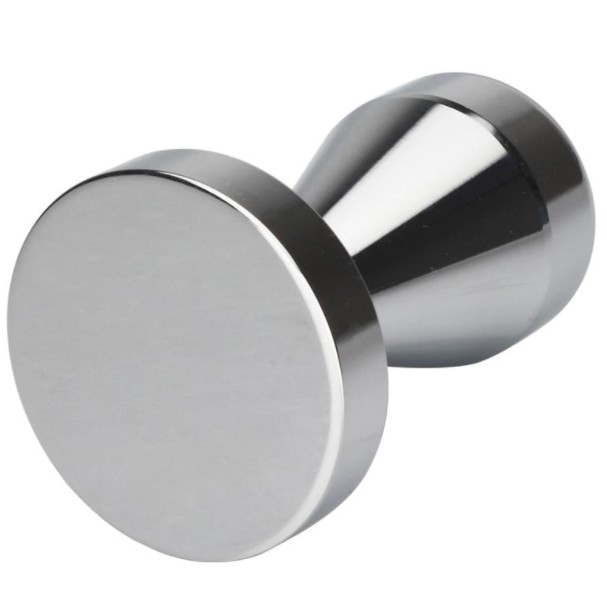 OneTwoCups Tamper Kopi Espresso Flat Stainless Steel Chrome Plated 51mm - SS51 - Silver