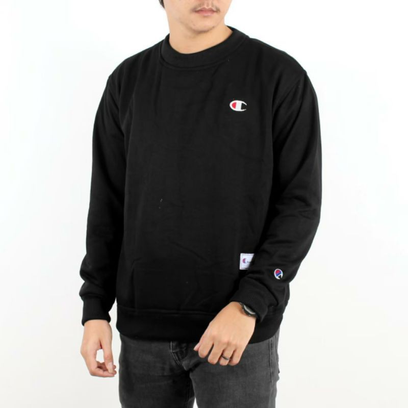 Crewneck Champion Small Logo Hitam Murah
