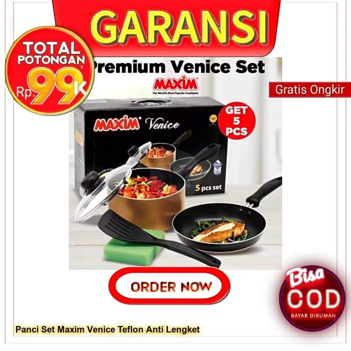 Panci Set MAXIM Venice Teflon Anti Lengket