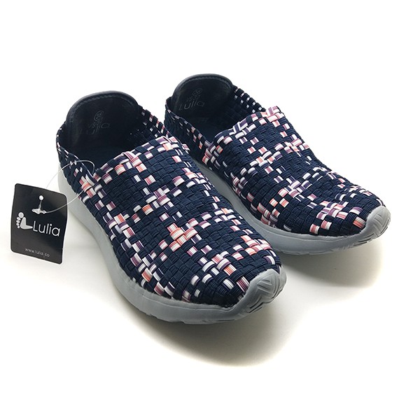  Sepatu  rajut  wanita  model slip on Lulia Flat Vs32 Navy 