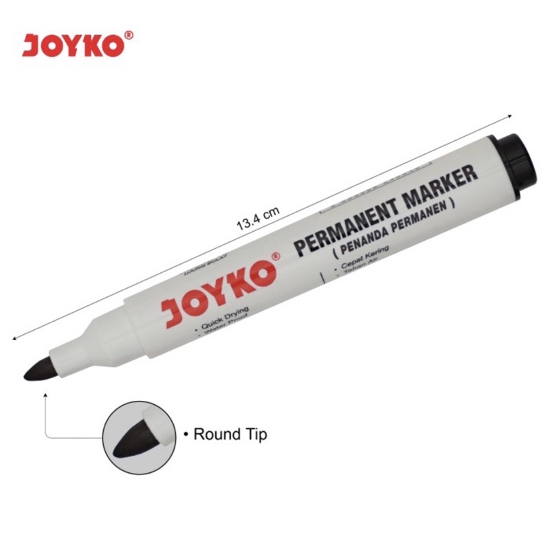 ( Ecer 1 Pc ) JOYKO - PERMANENT MARKER SPIDOL PERMANEN ROUND TIP PM 17 / PM 18