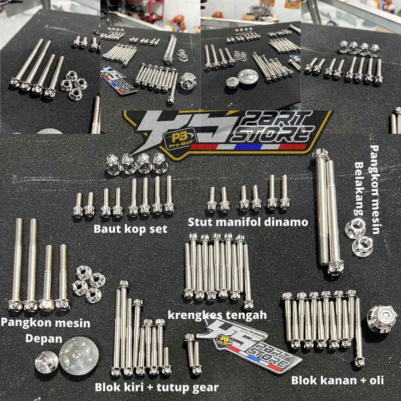baut Probolt Fullset mesin GL megapro TIGER original Thailand model 2 kunci