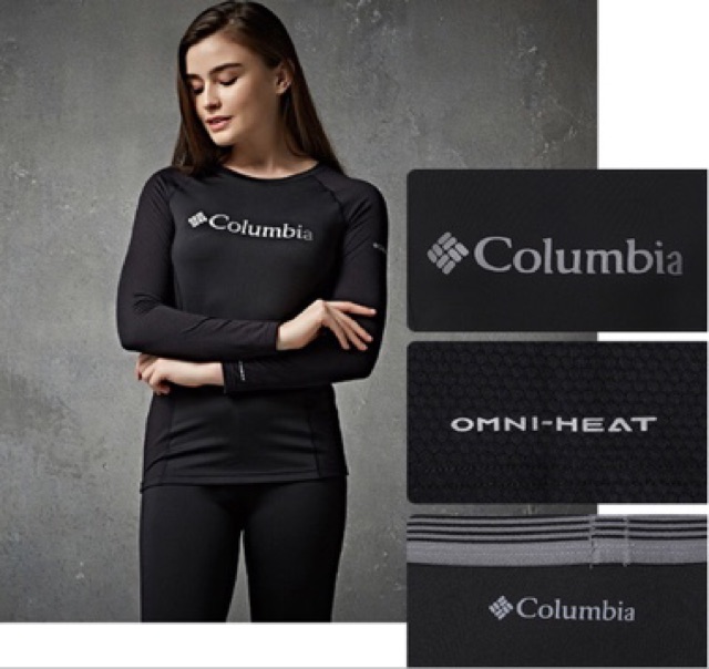 Baju Pakaian Sepeda Base Layer Omni Heat Columbia Original Olahraga naik Gunung anti dingin