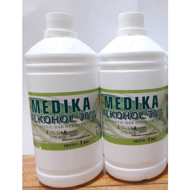 Cairan alkohol 70% Medika 1 liter / Medika alkohol 70% 1 liter