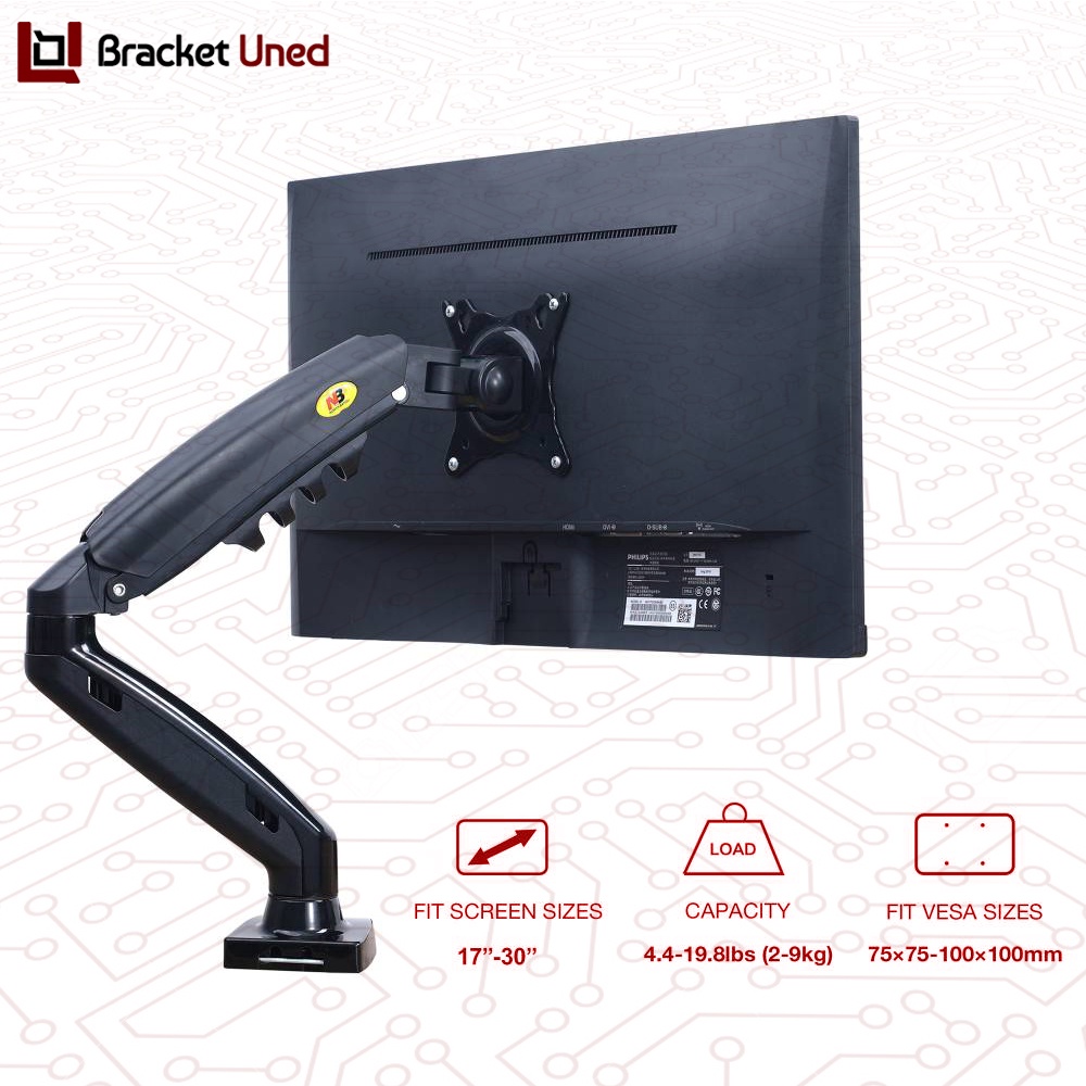 Bracket Braket Breket Monitor 17 - 30 inch Full Motion Gas Strut Flexi Mount Desktop Spring Arm Monitor