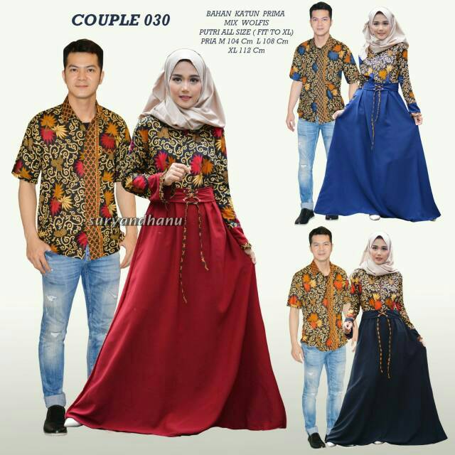 Couple Batik Modern Evelin Lumbung Batik Solo 030 687 couple gamis syari