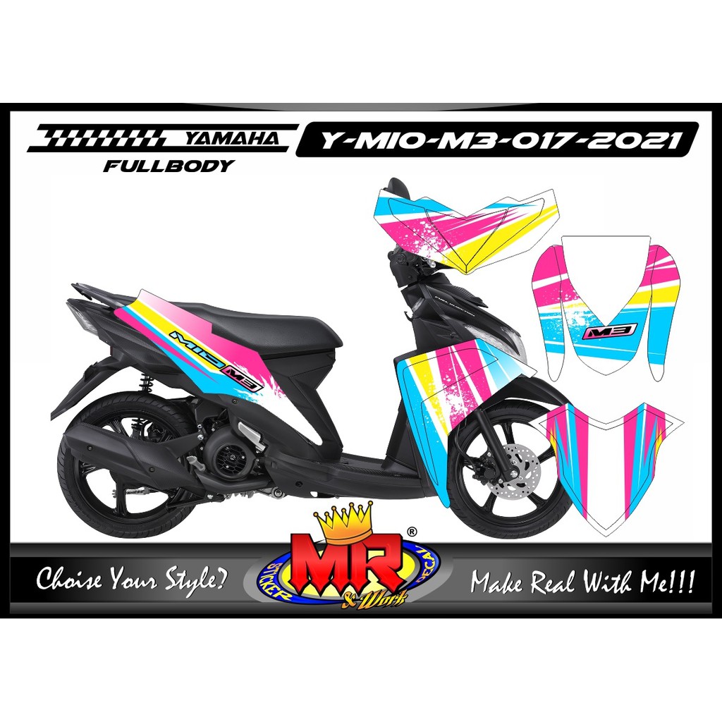 Jual Stiker Decal Motor Yamaha Mio M3 Modifikasi Body Motor Decal FullBody Indonesia Shopee Indonesia