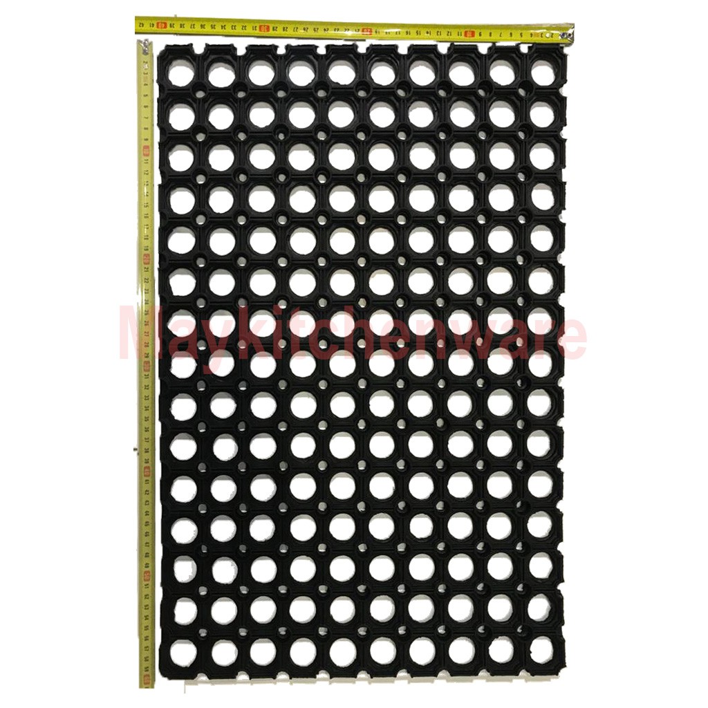 Keset Karpet Karet Kompos Lubang 40 x 60 cm Anti Slip Licin Lantai Kamar Mandi Compos Ring Mat Hitam