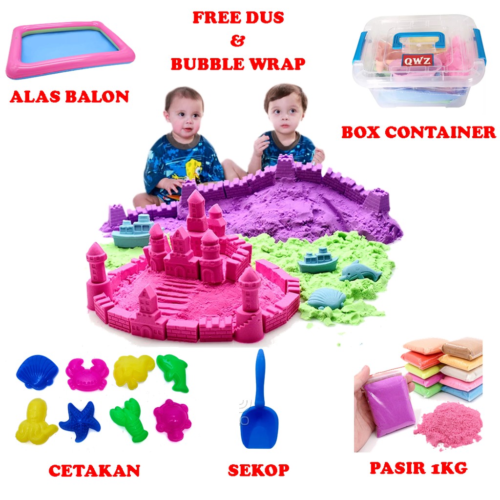 GROSIR MAINAN ANAK PASIR PASIRAN 1000GR  PASIR BENTUK BENTUK PASIR BISA DIBENTUK 1KG 1000G