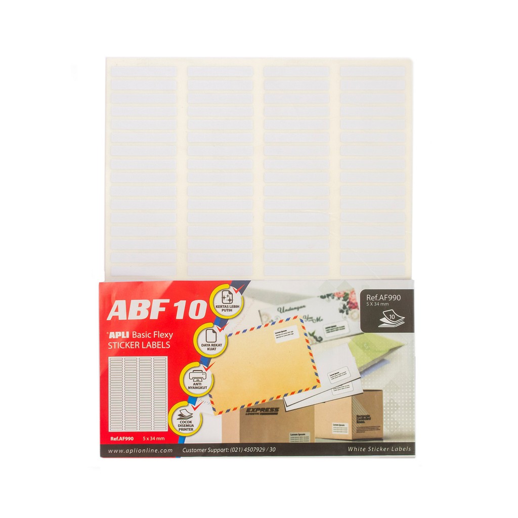 

APLI Basic Flexy (ABF) White Labels 5 X 34MM 1160 unit #AF990