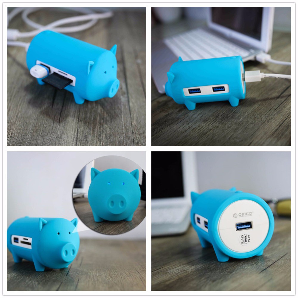 Usb Hub 3.0 litte pig with Card Reader ORICO H4018-U3