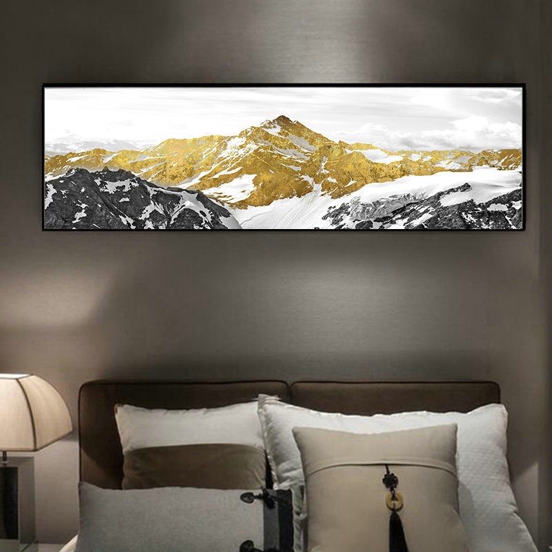 Kamar tidur hotel samping tempat tidur dekoratif lukisan ruang tamu spanduk latar belakang lukisan