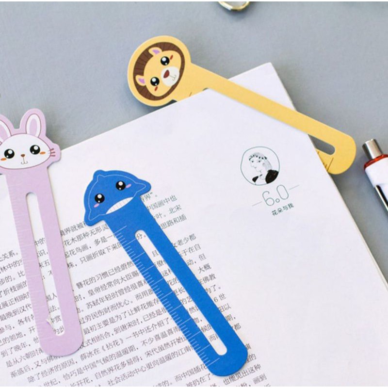 bookmark pembatas buku lucu bahan kertas edisi animal berwarna