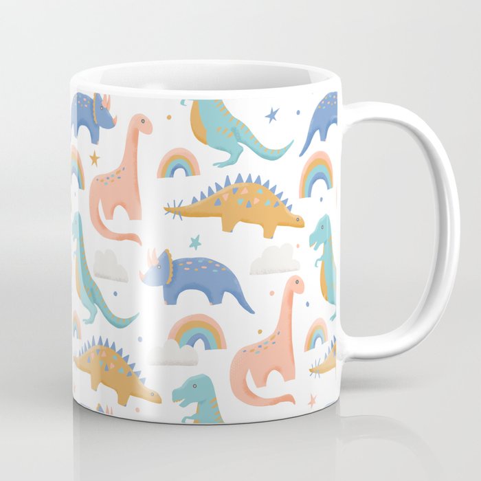 Mug Cangkir inosaurs Rainbows In Blush Pink Gold Blue