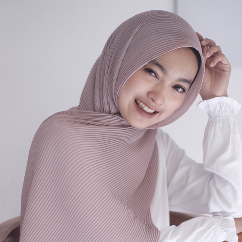 Pleats Shawl Pashmina Plisket Ceruty Premium Full Plisket Tanpa Lipatan Tengah