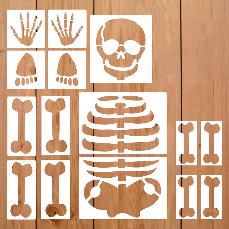 Set Template Lukisan Dinding Bahan Plastik Tema Halloween Handmade DIY