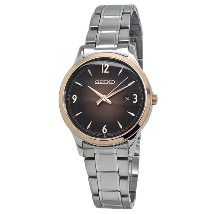 Seiko Classic SXDH02P1 Jam Tangan Wanita Original Dial Coklat SXDH02 Bisa Couple