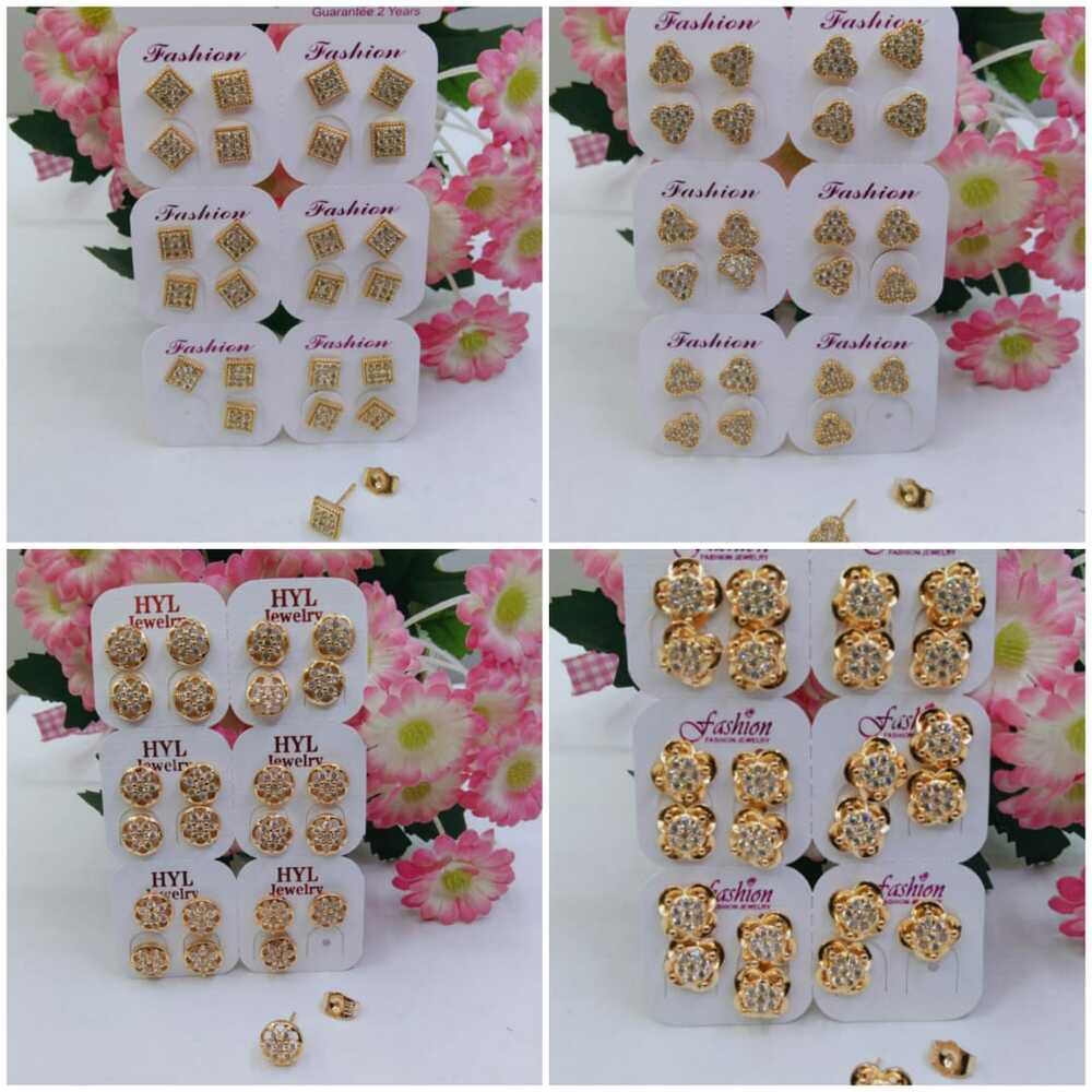 AV332 Grosir Anting Tusuk Permata Anting Dewasa