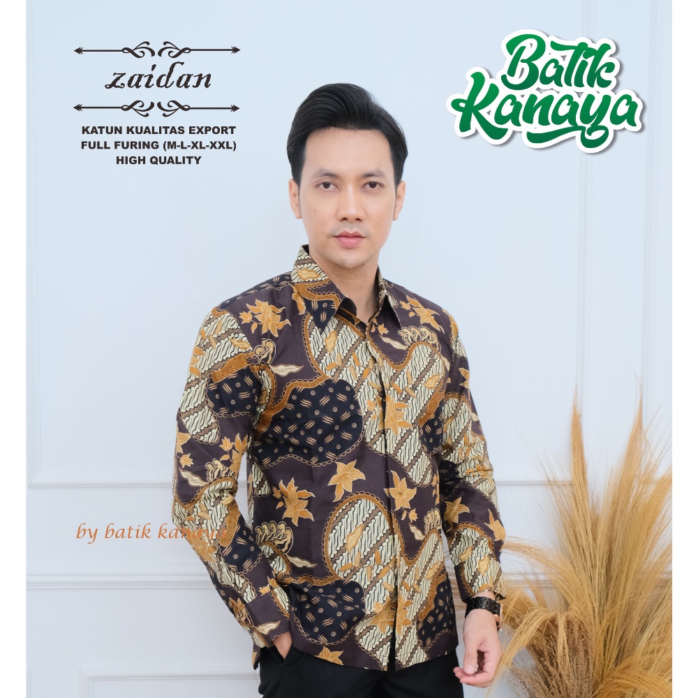 Kanaya - Baju Batik Pria Lengan Panjang Full Furing Bahan Katun Kualitas Expor ZAIDAN