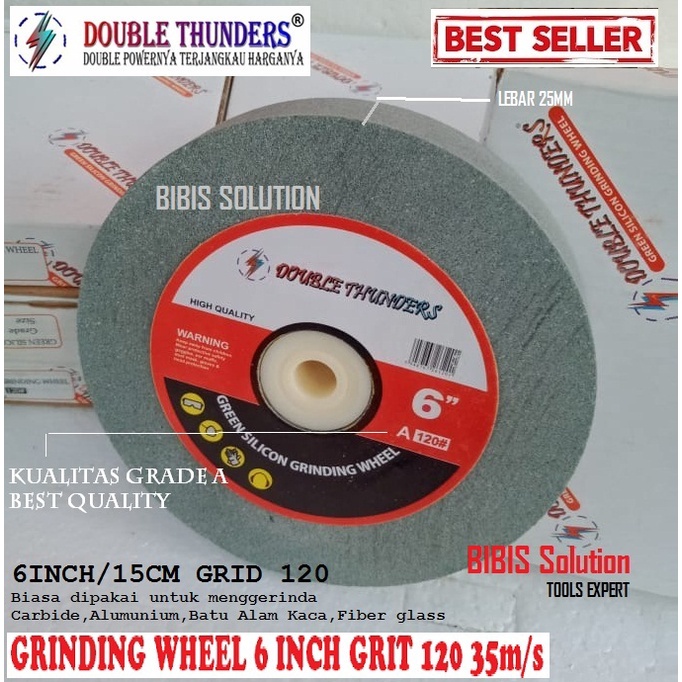 Batu Gerinda Duduk 6" Mata Gerinda Grit 100 6 Inch Grinding Wheel Bench Grinder Mata Asah Pisau Pole