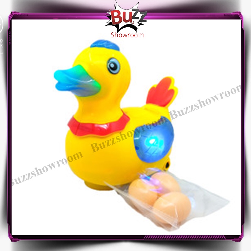 Mainan Bebek Bertelur Jalan Bump And Go Musik Dan Lampu lay eggs duck