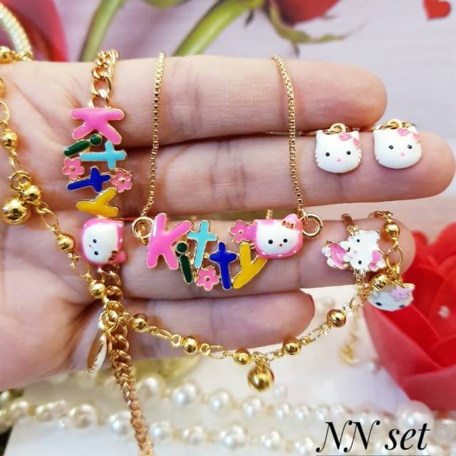 Xuping set perhiasan anak lapis emas 18k 1648j