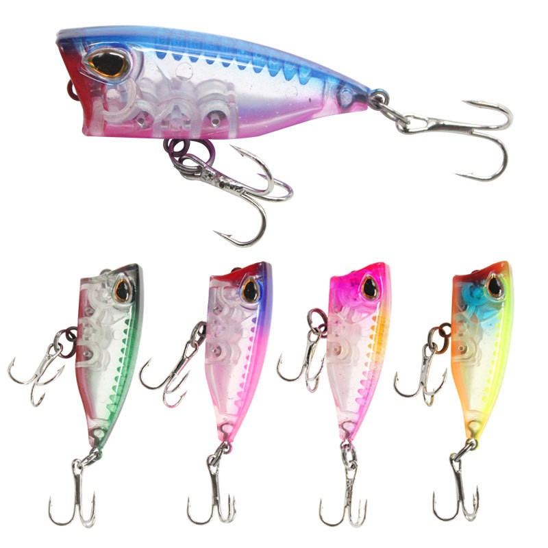 SYFishing 1Pcs Mini Popper Umpan Pancing 4cm 3.3g Fishing Lure Swimbait Ikan Bass Wobbler Kail Memancing Tackle