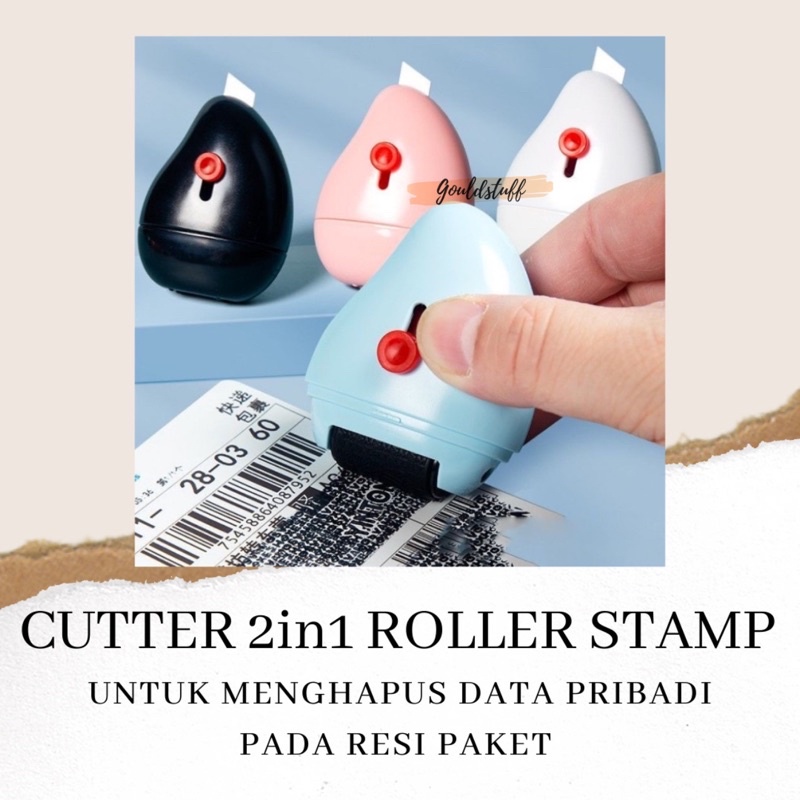 

CUTTER 2 in 1 ROLLER STAMP / STEMPEL PENGHAPUS RESI / CUTTER PEMBUKA PAKET / PENGHAPUS RESI PAKET