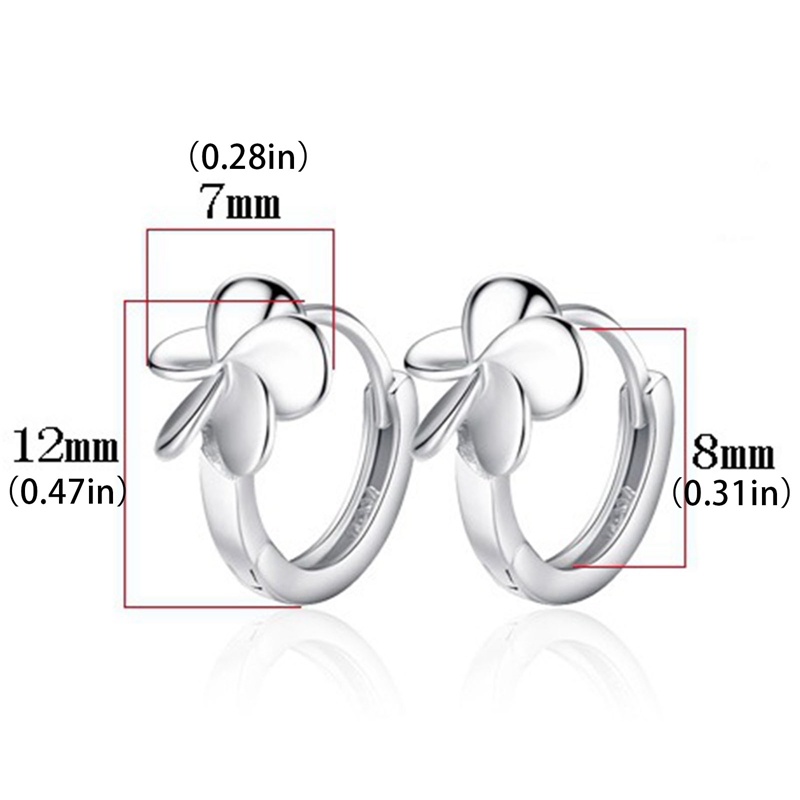 Anting Stud 925 Sterling Silver Bentuk Bunga Huggie Hoop Untuk Wanita