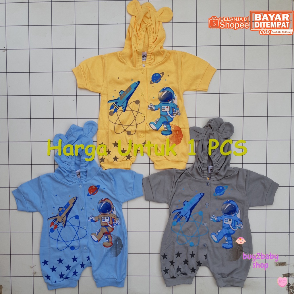 Romper bayi topi karakter JINGLE Astro Series usia 3-9 Bulan 1 PCS