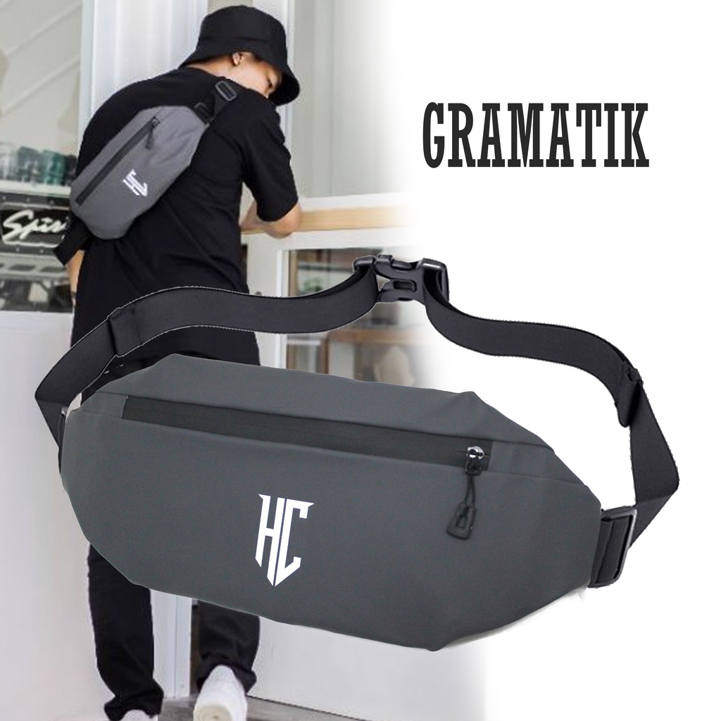 Tas Selempang Pria Distro Waistbag Pinggang Original Bahan Dolby Lotto Premium Waterproof Stylish Tr