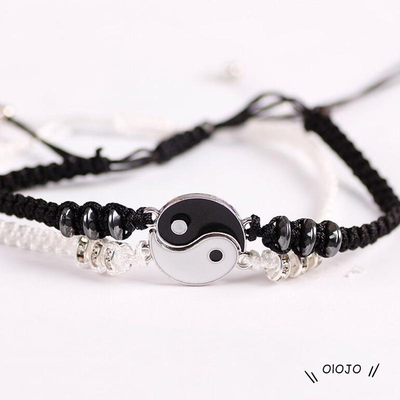 Gelang Tali Tenun Tangan Bahan Alloy Untuk Pasangan Tai Chi Bagua ol2