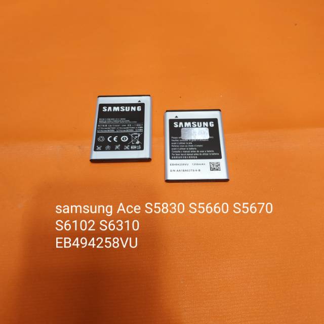 Baterai Samsung galaxy Ace S5830 S5660 S5670 S6102 S6310 EB494258VU battery batre baterei