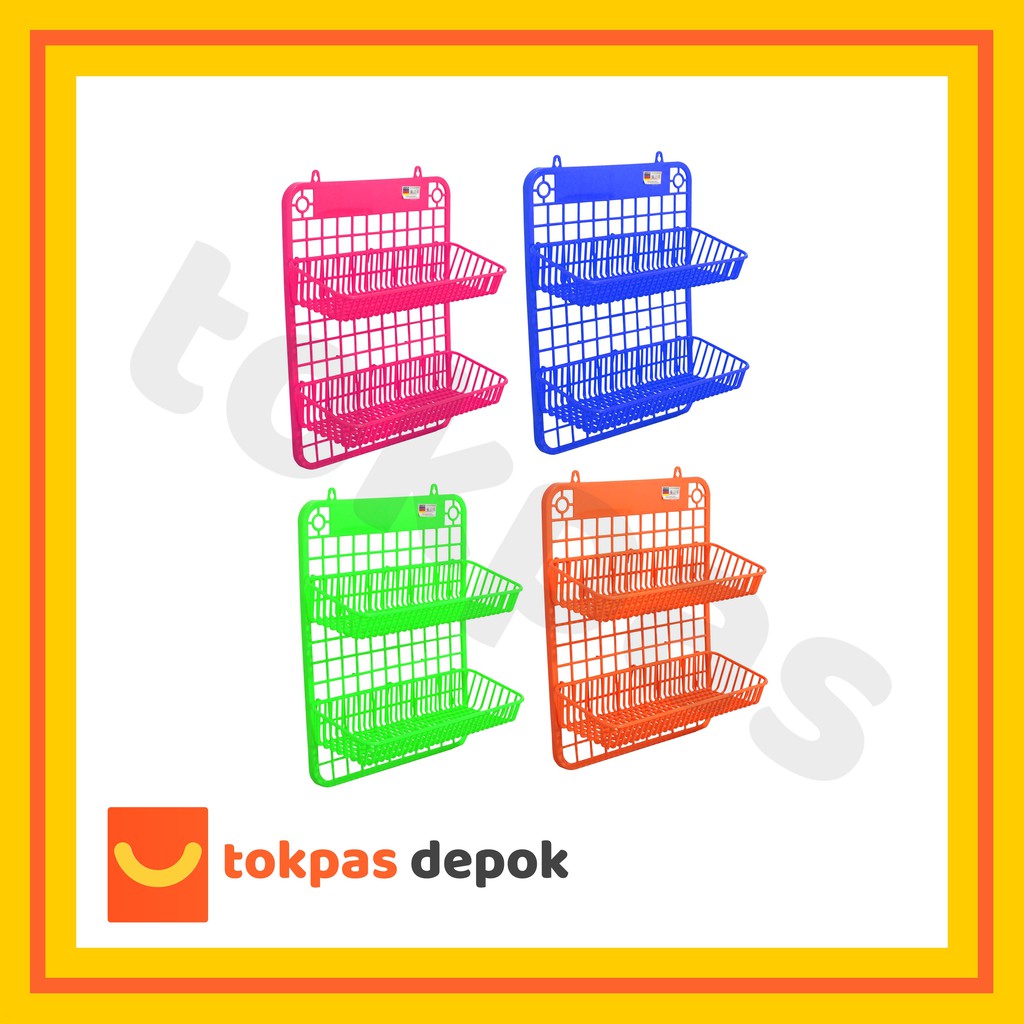 [Free 6 Toples Bumbu] Set Rak Dapur Gantung Plastik Bahan Tebal Kitchen Set Nagata 303 K