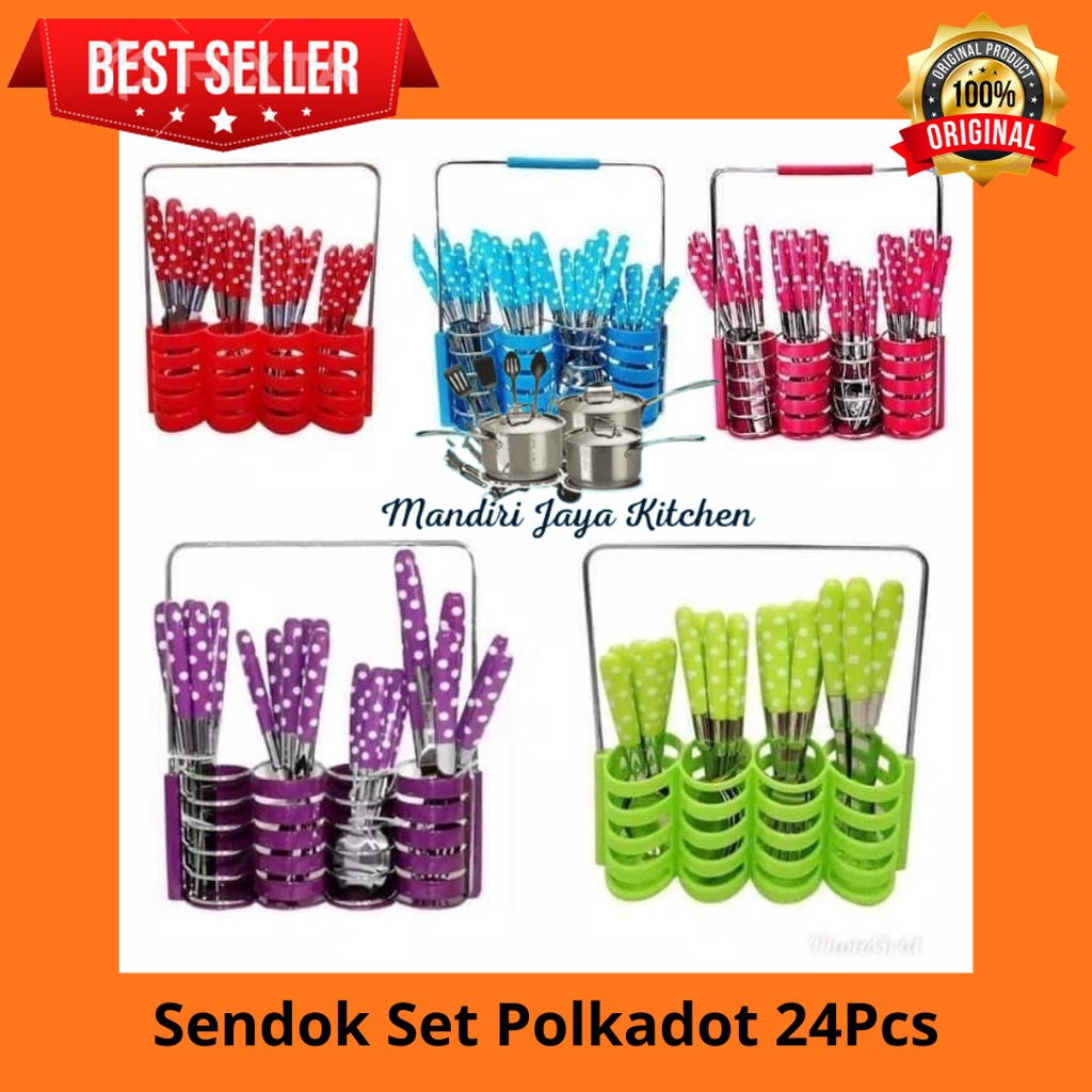 Sendok Makan Set Polkadot 24pcs