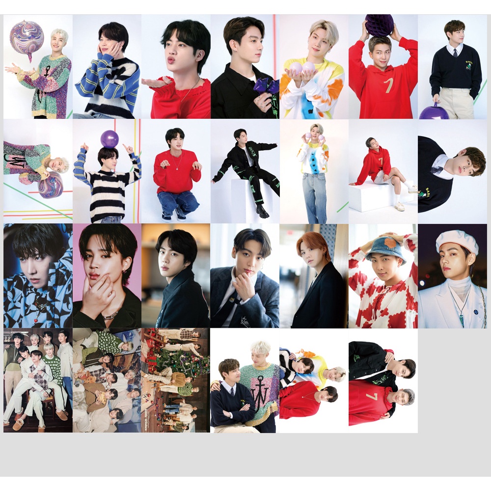 55pcs / Kotak Kartu LOMO Foto KPOP BTS Kecil WISHES