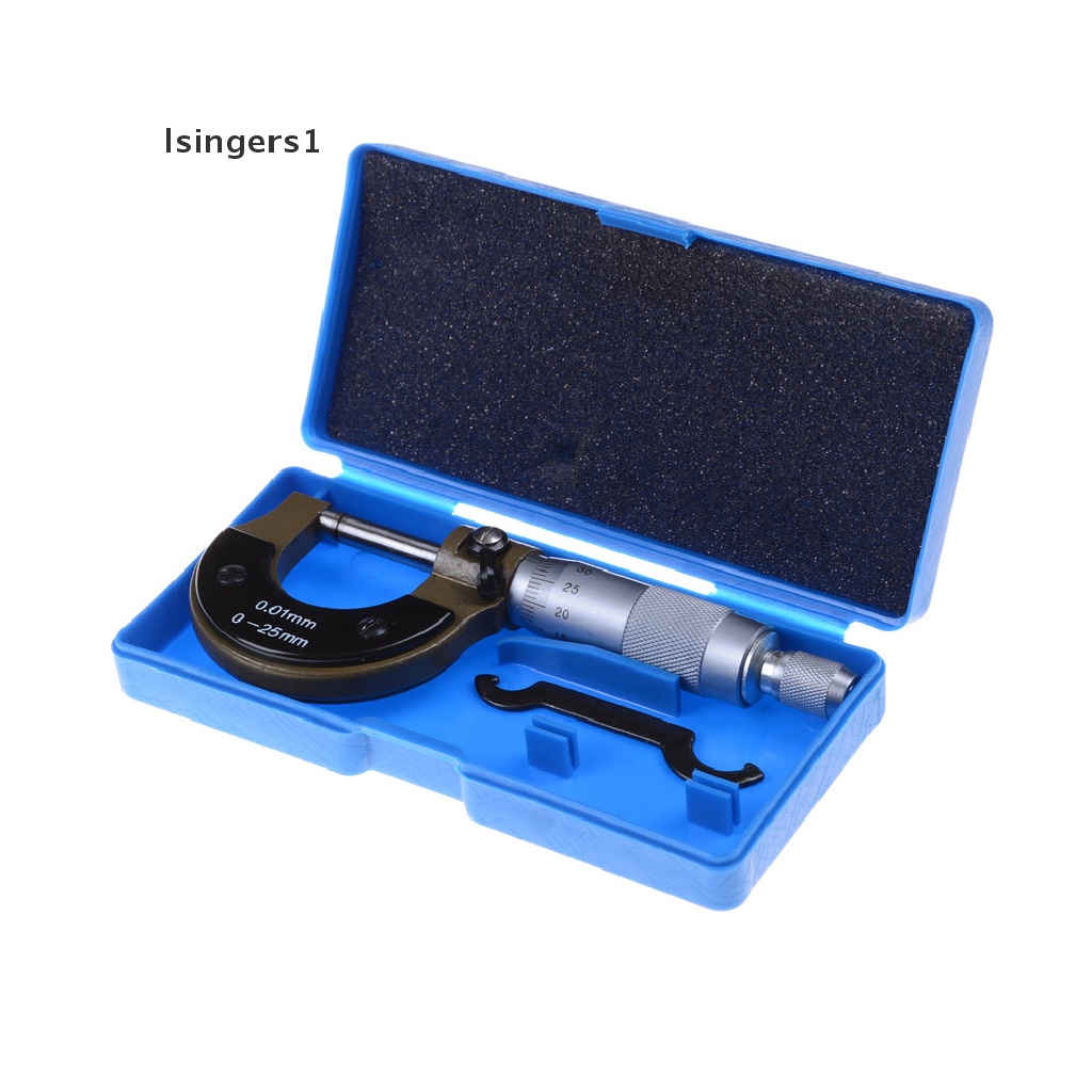 (lsingers1) Alat Pengukur Mikrometer 0-25mm 0.01mm Bahan Metal Untuk Mekanik