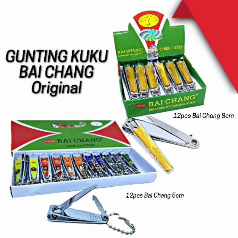 Gunting Kuku BESAR Kecil Baichang Original super tajam grosir (12pcs)