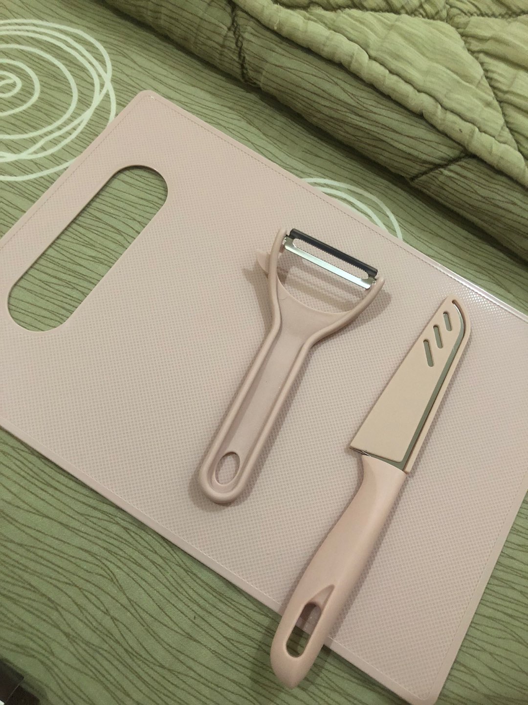 Pisau Set Talenan 3 In 1 Pengupas Kulit Buah Sayur Serbaguna Stainless