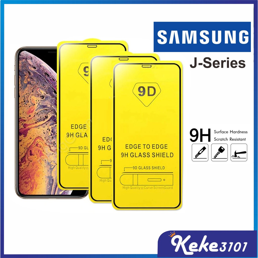 Tempered Glass Samsung J2 J3 J4 J5 J6 J7 J8 Prime Pro Core Plus Full Cover 9D 21D