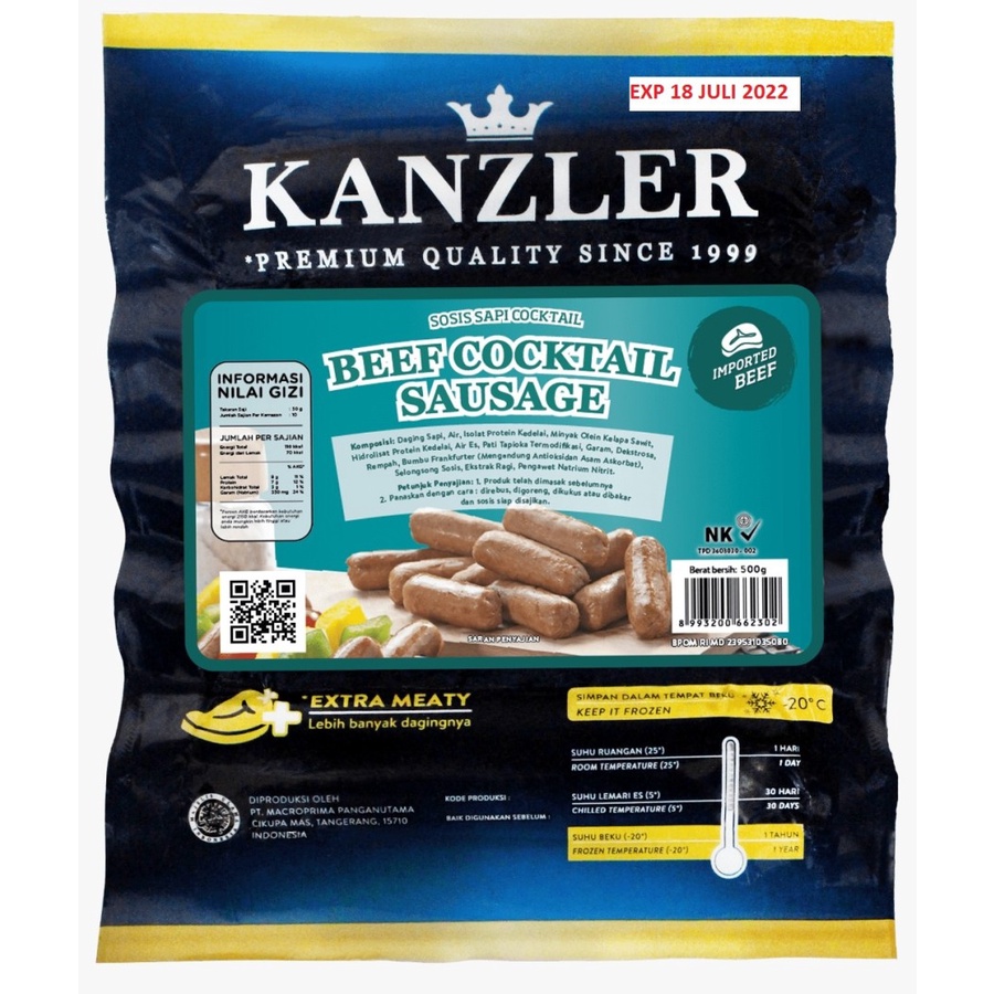 

Kanzler Beef Cocktail Sosis 250 Gr - Beef Cock 250 Gr