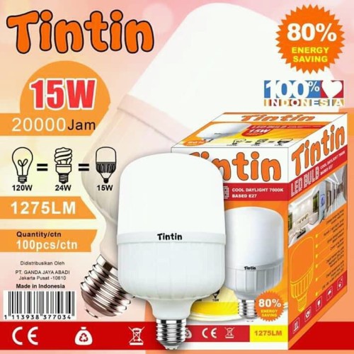 Bohlam Lampu LED TIntin 15 watt tintin 15w tin tin 15 watt tin tin 15w LED murah LED Capsule Kapsul