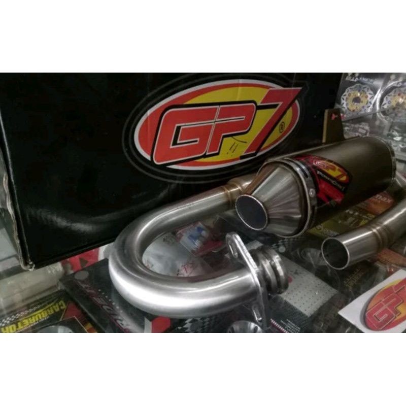 Kenalpot GP7 Balistic series powercore 1 KLX Dtracker Gold