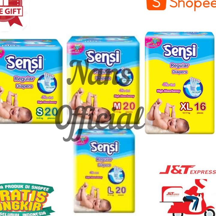 ✦ Sensi Regular Diapers S20 / M20 / L20 / Xl16