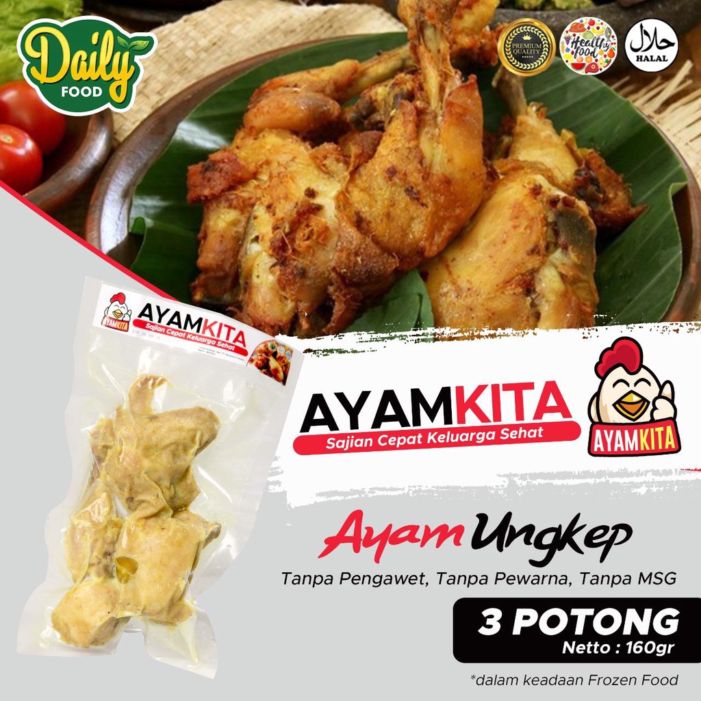 

AYAM FROZEN AYAM UNGKEP BUMBU KUNING ISI 3 POTONG AYAMKITA FROZEN FOOD