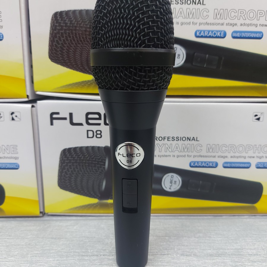 Microphone Karaoke Fleco D8 ORIGINAL - Mic Kabel Fleco Profesional