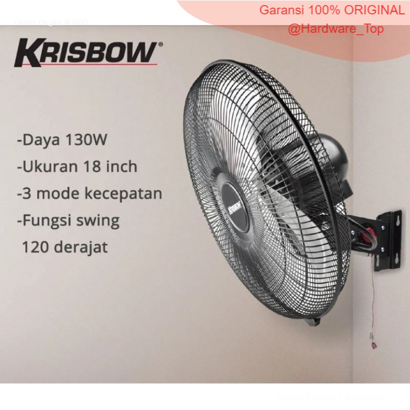 KRISBOW KIPAS ANGIN DINDING 18 INCH| WALL FAN KRISBOW 45cm | KRISBOW KIPAS ANGIN TEMBOK TORNADO